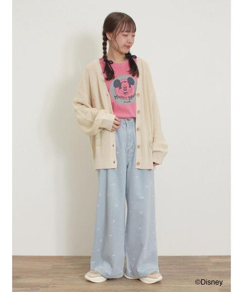 Samansa Mos2（サマンサ モスモス）の「【Disney】ミッキー&フレンズ/ヴィンテージライクTシャツ（Tシャツ/カットソー・レディース・キナリ/レッド/グレー・F）」の21枚目の写真