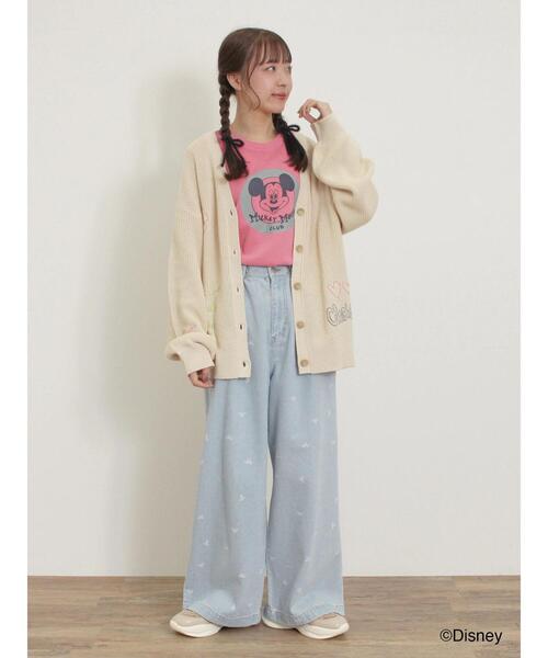 Samansa Mos2（サマンサ モスモス）の「【Disney】ミッキー&フレンズ/ヴィンテージライクTシャツ（Tシャツ/カットソー・レディース・キナリ/レッド/グレー・F）」の22枚目の写真