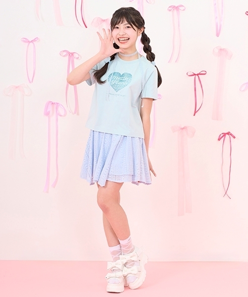 mezzo piano Junior（メゾピアノジュニア）の「【ニコ☆プチ掲載】シアーレースアップソックス（ソックス/靴下・キッズ・ブラック/オフホワイト・S(22-25cm)）」の8枚目の写真