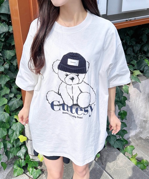 INGNI（イング）の「ベアモチーフTシャツ（Tシャツ/カットソー・レディース・オフホワイト/スミクロ/オートミール・M）」の21枚目の写真
