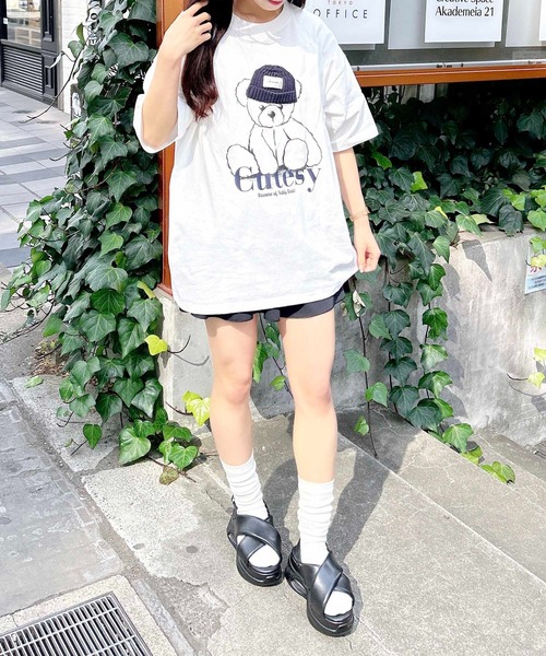 INGNI（イング）の「ベアモチーフTシャツ（Tシャツ/カットソー・レディース・オフホワイト/スミクロ/オートミール・M）」の18枚目の写真