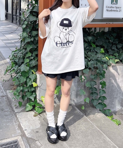 INGNI（イング）の「ベアモチーフTシャツ（Tシャツ/カットソー・レディース・オフホワイト/スミクロ/オートミール・M）」の17枚目の写真