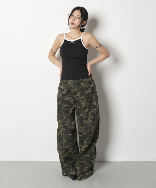 WONEM☆ウォンエム☆カモフラージュサイドラインパンツ☆迷彩☆新品☆ 大特価】グレー 迷彩柄 カモフラージュ柄 サイドライン サイド