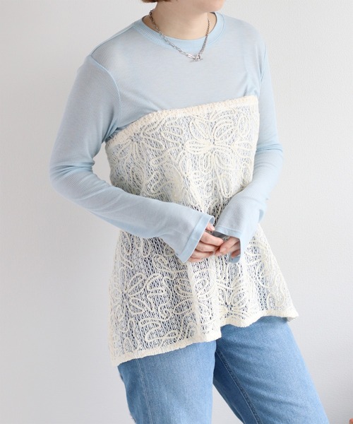 cepo（セポ）の「シアークルーネックプルオーバー（Tシャツ/カットソー・レディース・イエロー/ブラック/サックスブルー/オフホワイト・M）」の21枚目の写真