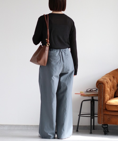 cepo（セポ）の「シアークルーネックプルオーバー（Tシャツ/カットソー・レディース・イエロー/ブラック/サックスブルー/オフホワイト・M）」の6枚目の写真