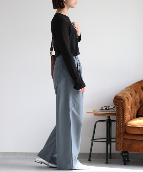 cepo（セポ）の「シアークルーネックプルオーバー（Tシャツ/カットソー・レディース・イエロー/ブラック/サックスブルー/オフホワイト・M）」の7枚目の写真