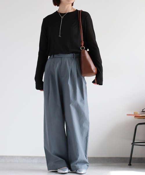 cepo（セポ）の「シアークルーネックプルオーバー（Tシャツ/カットソー・レディース・イエロー/ブラック/サックスブルー/オフホワイト・M）」の8枚目の写真