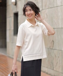 【洗える】COTTON POLYESTER ニットポロ