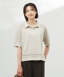 【洗える】COTTON POLYESTER ニットポロ