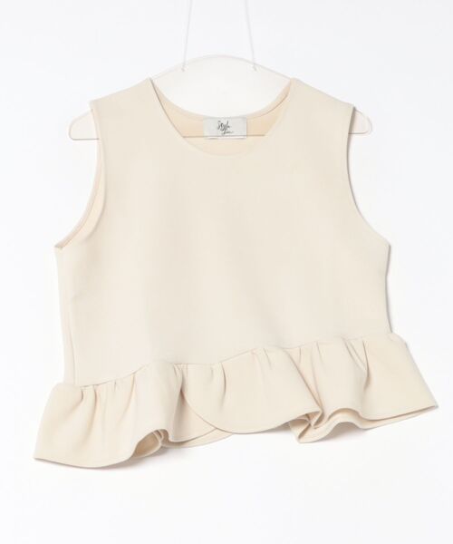 StyleSea(スタイルシー)の「ショートフリルベストプルオーバー(ベスト・レディース・アイボリー/ブラック・FREE)」の2枚目の写真