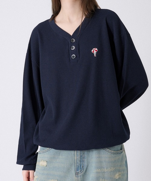 HENRY NECK THERMAL LONG T-SHIRT /ヘンリーネックサーマルロンT