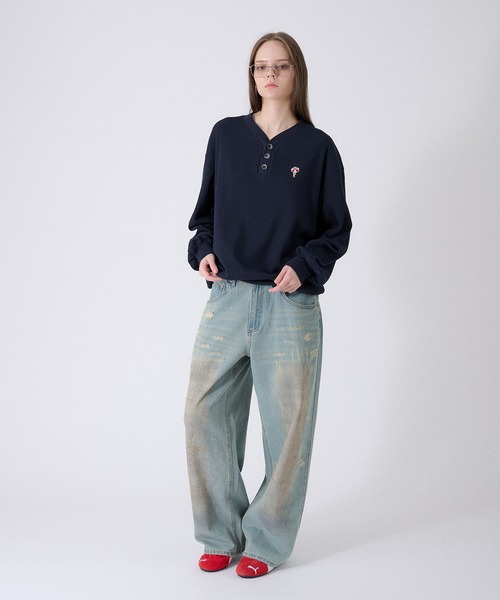 HENRY NECK THERMAL LONG T-SHIRT /ヘンリーネックサーマルロンT（T