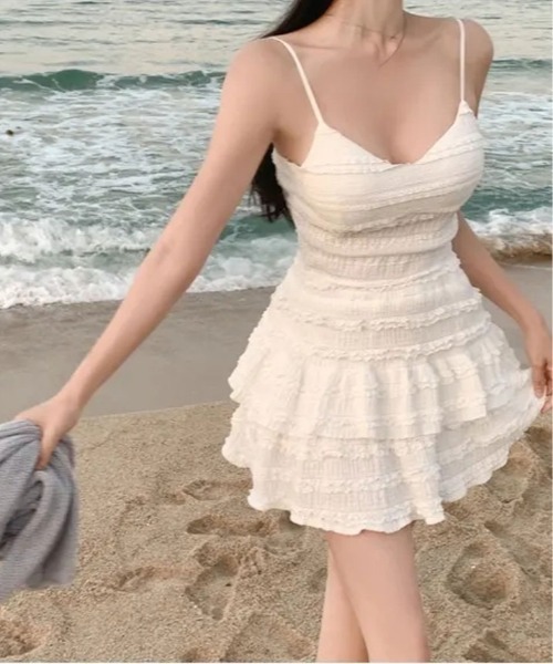 kirakiraShop(キラキラショップ)の「レース フリル キャミ&ミニスカート セットアップ(セットアップ・レディース・ホワイト/ピンク/ブルー/ブラック・FREE)」の6枚目の写真