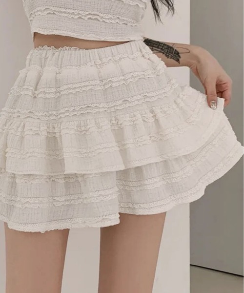 kirakiraShop(キラキラショップ)の「レース フリル キャミ&ミニスカート セットアップ(セットアップ・レディース・ホワイト/ピンク/ブルー/ブラック・FREE)」の15枚目の写真