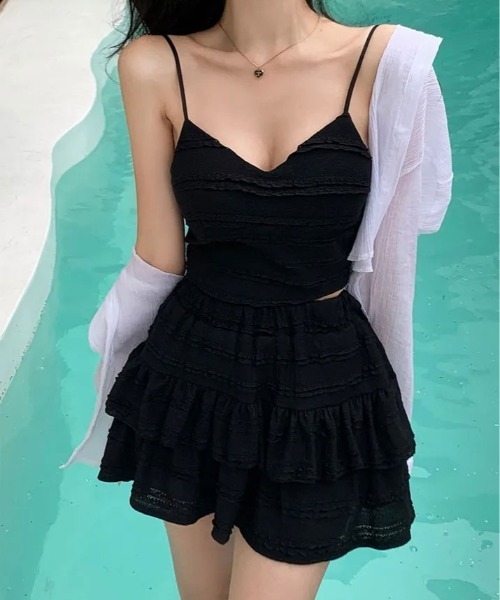 kirakiraShop(キラキラショップ)の「レース フリル キャミ&ミニスカート セットアップ(セットアップ・レディース・ホワイト/ピンク/ブルー/ブラック・FREE)」の17枚目の写真