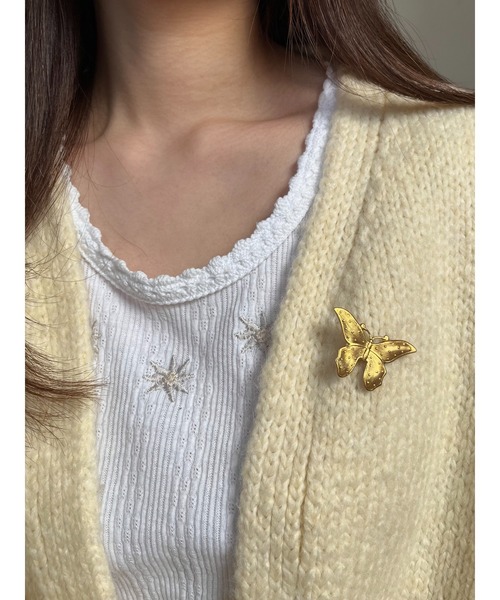 tone（トーン）の「【Spill The Beans】BRASSバタフライブローチ(MA)（ブローチ/コサージュ・レディース・ゴールド・FREE）」の3枚目の写真