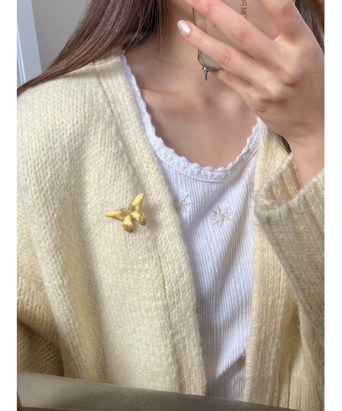 tone（トーン）の「【Spill The Beans】BRASSバタフライブローチ(MA)（ブローチ/コサージュ・レディース・ゴールド・FREE）」の5枚目の写真