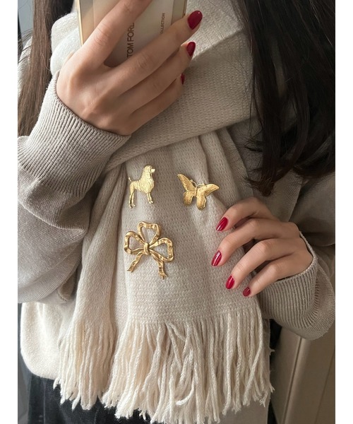 tone（トーン）の「【Spill The Beans】BRASSバタフライブローチ(MA)（ブローチ/コサージュ・レディース・ゴールド・FREE）」の8枚目の写真