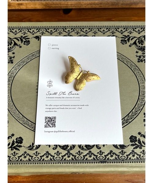 tone（トーン）の「【Spill The Beans】BRASSバタフライブローチ(MA)（ブローチ/コサージュ・レディース・ゴールド・FREE）」の9枚目の写真