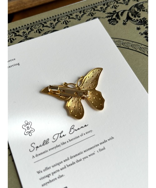 tone（トーン）の「【Spill The Beans】BRASSバタフライブローチ(MA)（ブローチ/コサージュ・レディース・ゴールド・FREE）」の10枚目の写真