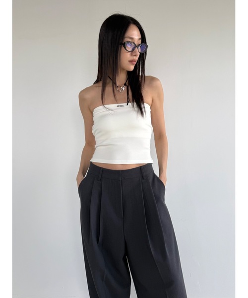 Didot.showroom(ディドット ショールーム)の「リボンベアトップ(チューブトップ・レディース・アイボリー/ブラック/チャコール/ネイビー・FREE)」の10枚目の写真