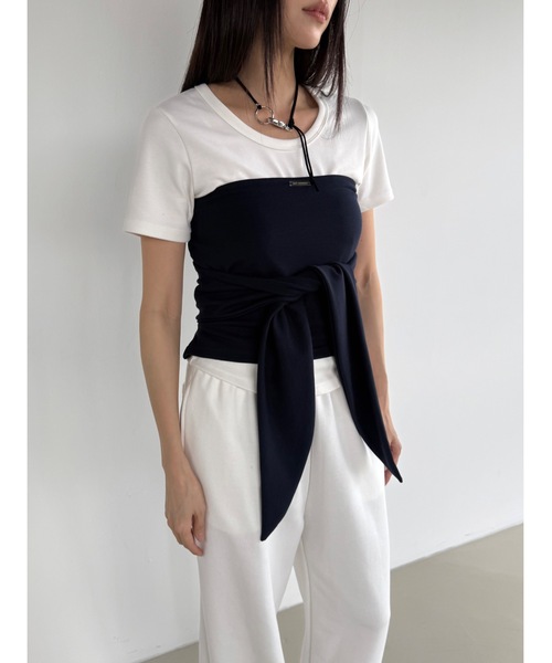 Didot.showroom(ディドット ショールーム)の「リボンベアトップ(チューブトップ・レディース・アイボリー/ブラック/チャコール/ネイビー・FREE)」の19枚目の写真