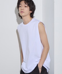 【SLICK/スリック】Hight Twist Cotton Sleeveless T-shirt / TANKTOP / ハイツイストコットンスリーブレスTシャツ/ インナーTシャツ / タンクトップ