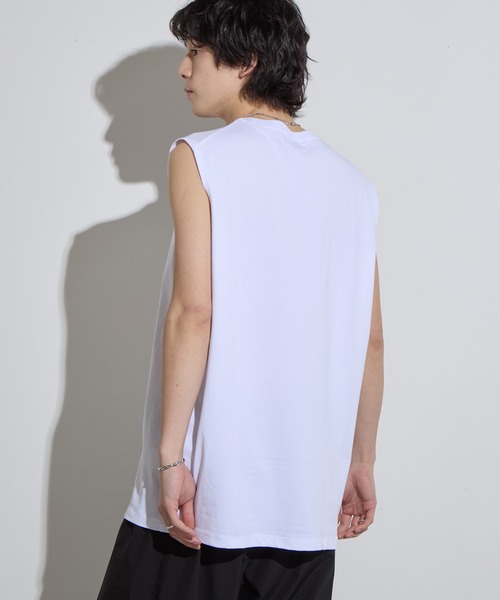 SLICK(スリック)の「【SLICK/スリック】Hight Twist Cotton Sleeveless T-shirt / TANKTOP / ハイツイストコットンスリーブレスTシャツ/ インナーTシャツ / タンクトップ(Tシャツ/カットソー・メンズ・スミクロ/ホワイト/ブラック・1/2/3)」の7枚目の写真