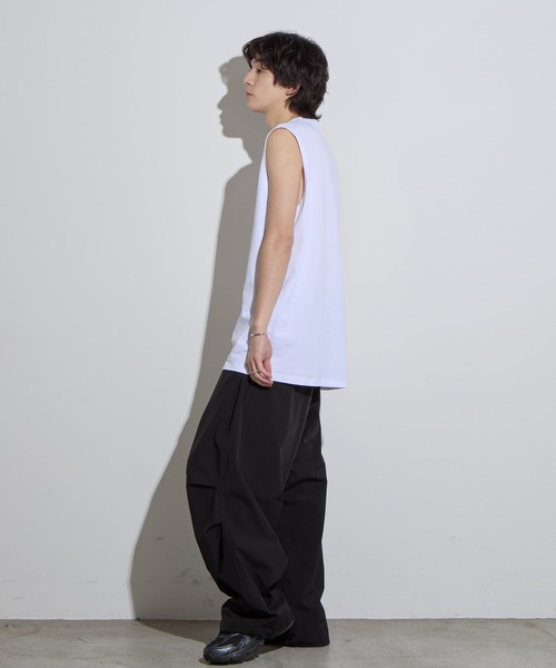 SLICK(スリック)の「【SLICK/スリック】Hight Twist Cotton Sleeveless T-shirt / TANKTOP / ハイツイストコットンスリーブレスTシャツ/ インナーTシャツ / タンクトップ(Tシャツ/カットソー・メンズ・スミクロ/ホワイト/ブラック・1/2/3)」の9枚目の写真