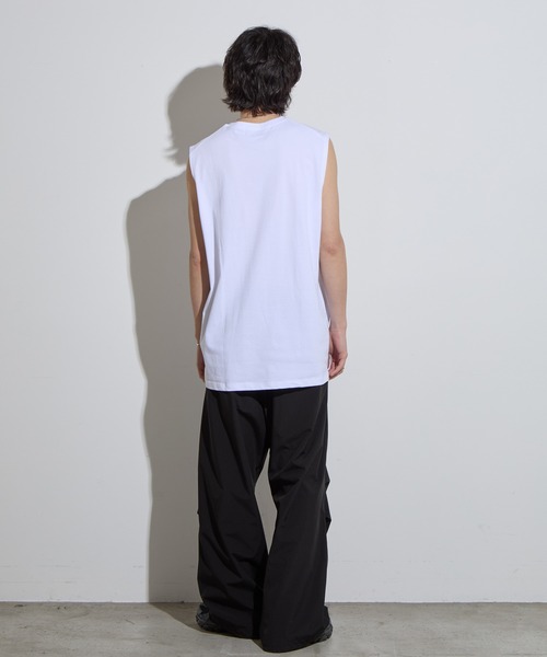 SLICK(スリック)の「【SLICK/スリック】Hight Twist Cotton Sleeveless T-shirt / TANKTOP / ハイツイストコットンスリーブレスTシャツ/ インナーTシャツ / タンクトップ(Tシャツ/カットソー・メンズ・スミクロ/ホワイト/ブラック・1/2/3)」の10枚目の写真