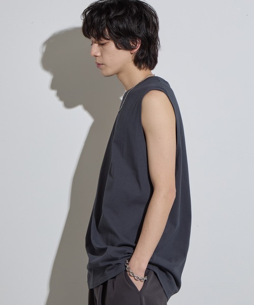 SLICK(スリック)の「【SLICK/スリック】Hight Twist Cotton Sleeveless T-shirt / TANKTOP / ハイツイストコットンスリーブレスTシャツ/ インナーTシャツ / タンクトップ(Tシャツ/カットソー・メンズ・スミクロ/ホワイト/ブラック・1/2/3)」の19枚目の写真
