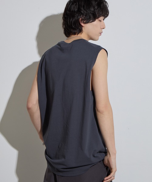 SLICK(スリック)の「【SLICK/スリック】Hight Twist Cotton Sleeveless T-shirt / TANKTOP / ハイツイストコットンスリーブレスTシャツ/ インナーTシャツ / タンクトップ(Tシャツ/カットソー・メンズ・スミクロ/ホワイト/ブラック・1/2/3)」の21枚目の写真