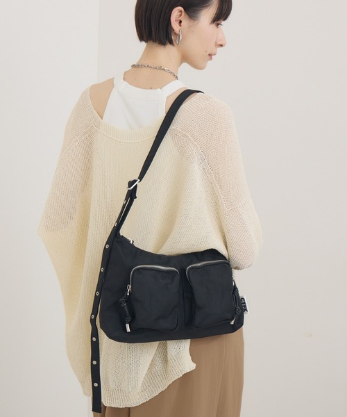 Paradise Picnic（パラダイスピクニック）の「CONTROLFREAKZIP　ポシェットバッグ（ショルダーバッグ・レディース・ブラック/ベージュ・FREE）」の2枚目の写真