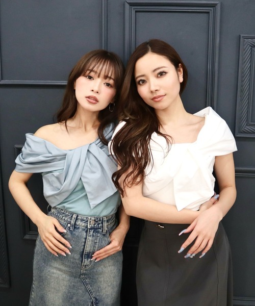 CECIL McBEE(セシルマクビー)の「接触冷感アシメリボンプルオーバー(Tシャツ/カットソー・レディース・ブラック/オフホワイト/ターコイズブルー/ブラウン・MEDIUM)」の9枚目の写真