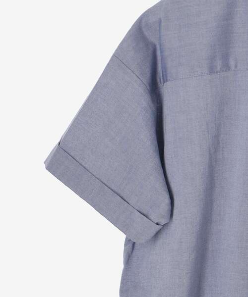 le.coeur blanc(ルクールブラン)の「《1枚で着映え!》フロントフリルレギュラーカラー半袖シャツ(シャツ/ブラウス・レディース・ネイビー/ブラック/ブルー・38)」の14枚目の写真