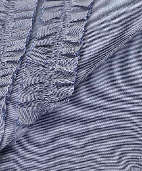 le.coeur blanc(ルクールブラン)の「《1枚で着映え!》フロントフリルレギュラーカラー半袖シャツ(シャツ/ブラウス・レディース・ネイビー/ブラック/ブルー・38)」の15枚目の写真