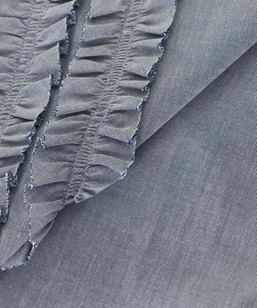 le.coeur blanc(ルクールブラン)の「《1枚で着映え!》フロントフリルレギュラーカラー半袖シャツ(シャツ/ブラウス・レディース・ネイビー/ブラック/ブルー・38)」の16枚目の写真