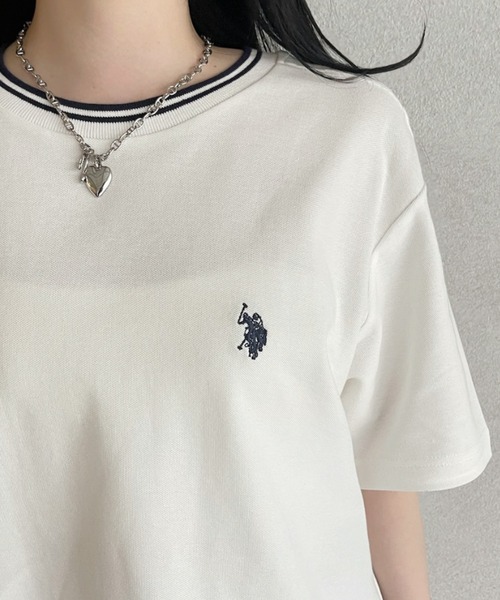 U.S. POLO ASSN.(ユーエスポロアッスン)の「U.S. POLO ASSN. 鹿子 襟口 リブ ライン Tシャツ(Tシャツ/カットソー・レディース・ホワイト/ベージュ/ネイビー・M/L)」の22枚目の写真