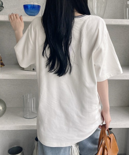 U.S. POLO ASSN.(ユーエスポロアッスン)の「U.S. POLO ASSN. 鹿子 襟口 リブ ライン Tシャツ(Tシャツ/カットソー・レディース・ホワイト/ベージュ/ネイビー・M/L)」の8枚目の写真