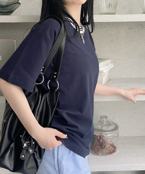 U.S. POLO ASSN.(ユーエスポロアッスン)の「U.S. POLO ASSN. 鹿子 襟口 リブ ライン Tシャツ(Tシャツ/カットソー・レディース・ホワイト/ベージュ/ネイビー・M/L)」の6枚目の写真