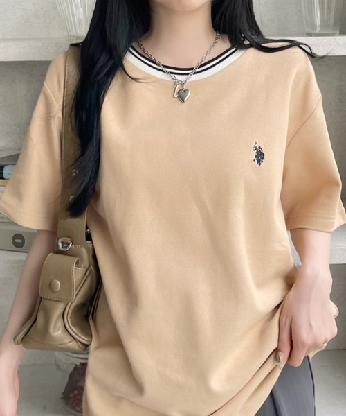 U.S. POLO ASSN.(ユーエスポロアッスン)の「U.S. POLO ASSN. 鹿子 襟口 リブ ライン Tシャツ(Tシャツ/カットソー・レディース・ホワイト/ベージュ/ネイビー・M/L)」の17枚目の写真