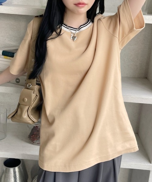 U.S. POLO ASSN.(ユーエスポロアッスン)の「U.S. POLO ASSN. 鹿子 襟口 リブ ライン Tシャツ(Tシャツ/カットソー・レディース・ホワイト/ベージュ/ネイビー・M/L)」の18枚目の写真