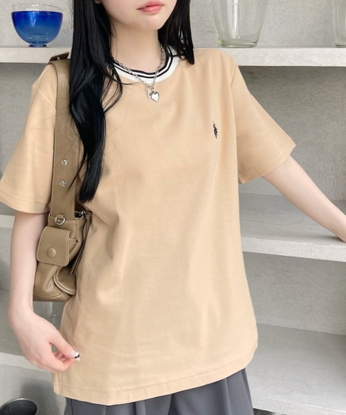 U.S. POLO ASSN.(ユーエスポロアッスン)の「U.S. POLO ASSN. 鹿子 襟口 リブ ライン Tシャツ(Tシャツ/カットソー・レディース・ホワイト/ベージュ/ネイビー・M/L)」の19枚目の写真