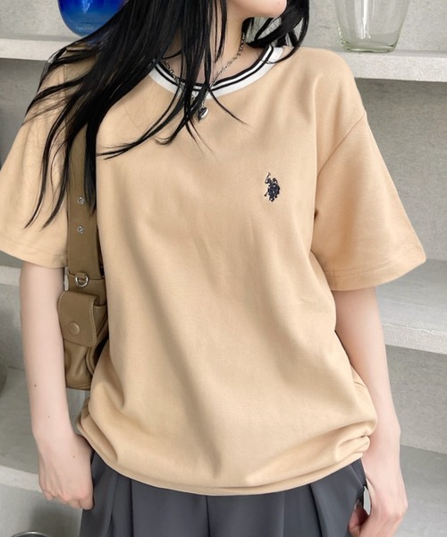 U.S. POLO ASSN.(ユーエスポロアッスン)の「U.S. POLO ASSN. 鹿子 襟口 リブ ライン Tシャツ(Tシャツ/カットソー・レディース・ホワイト/ベージュ/ネイビー・M/L)」の10枚目の写真
