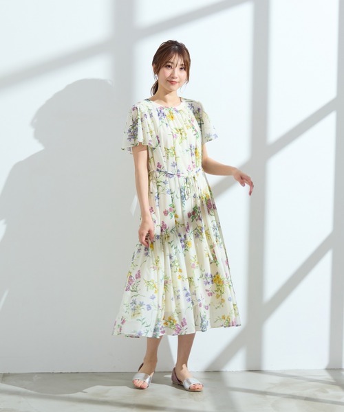 46サイズ　ローズティアラ　ボタニカルフラワー　ワンピースドレス ボタニカルフラワーワンピース（51012506） | Rose