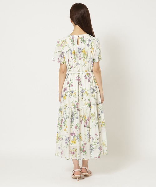 【美品✨】ローズティアラ　ワンピース　花柄　ボタニカル　総柄　大きいサイズ　42 セール】ボタニカルプリントワンピース（ワンピース）｜Rose