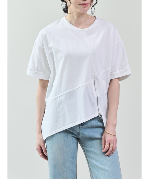 DOLLUPOOPS(ドールアップウップス)の「イレヘムファスナーTシャツ(Tシャツ/カットソー・レディース・グレー/オフホワイト/ブラック/カーキ・38)」の2枚目の写真