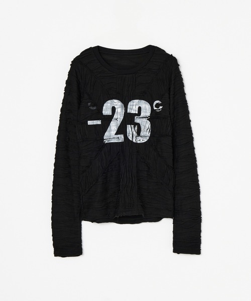 BEEDEN（ビーデン）の「NUMBERING CONNECTION TOPS（Tシャツ/カットソー・レディース・グレー/ブラック・FREE）」の7枚目の写真