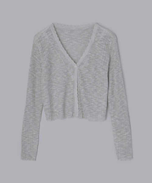 Olu.（オルドット）の「コンパクトシアーカーディガン（カーディガン/ボレロ・レディース・アイボリー/ライトグレー・FREE）」の12枚目の写真