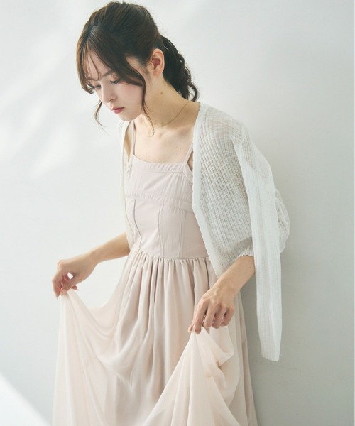 Olu.（オルドット）の「コンパクトシアーカーディガン（カーディガン/ボレロ・レディース・アイボリー/ライトグレー・FREE）」の7枚目の写真